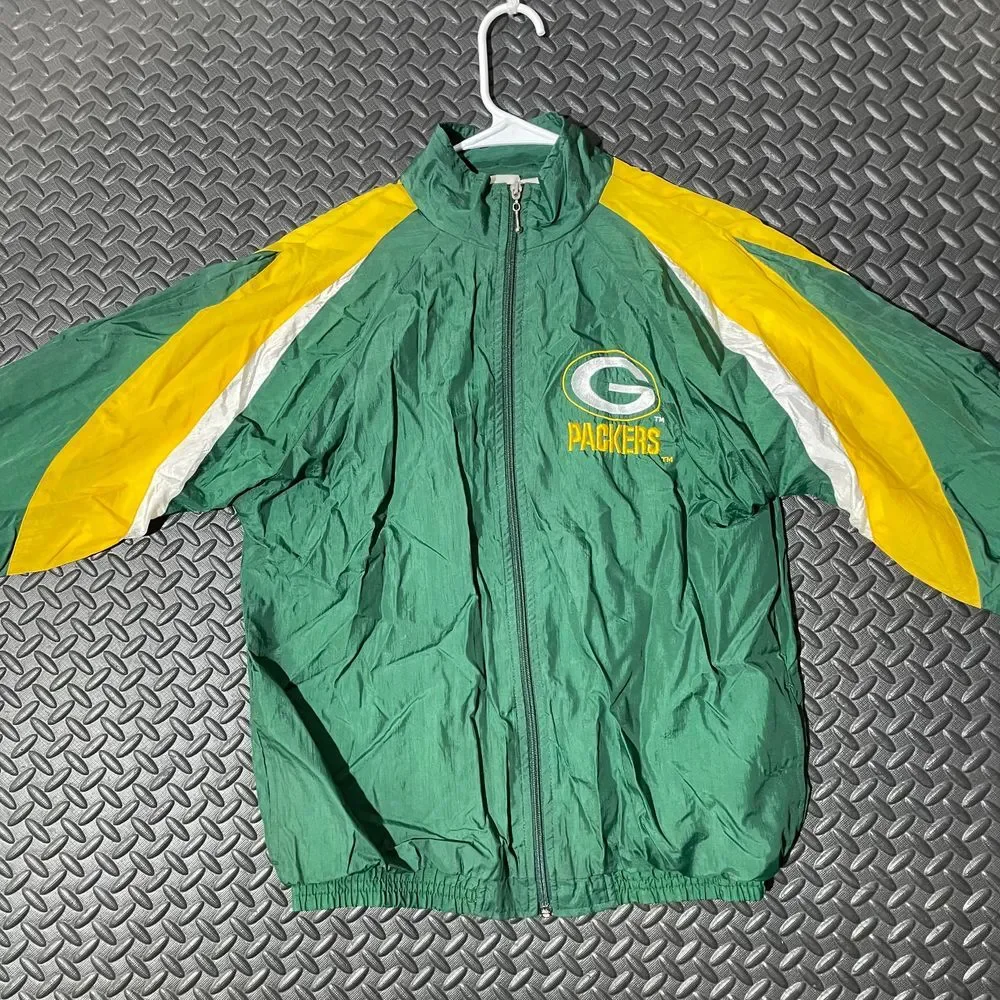 Vintage Youth NFL Green Bay Packers Touchdown Club‎ Jacket Windbreaker Youth XL